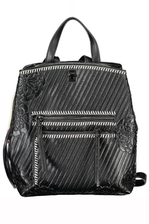 Desigual Chic Black Backpack with Contrast Details