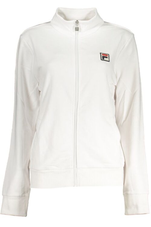 Fila Chic White Long Sleeve Zippered Sweatshirt