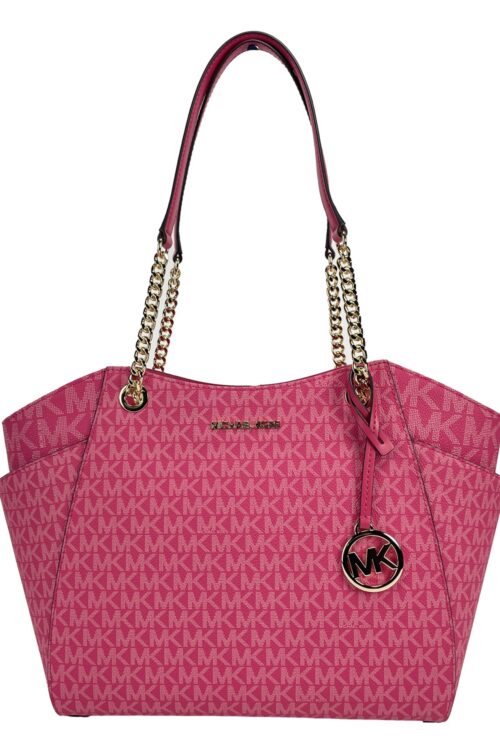 Michael Kors Jet Set Large Chain Electric Pink Shoulder Tote Bag