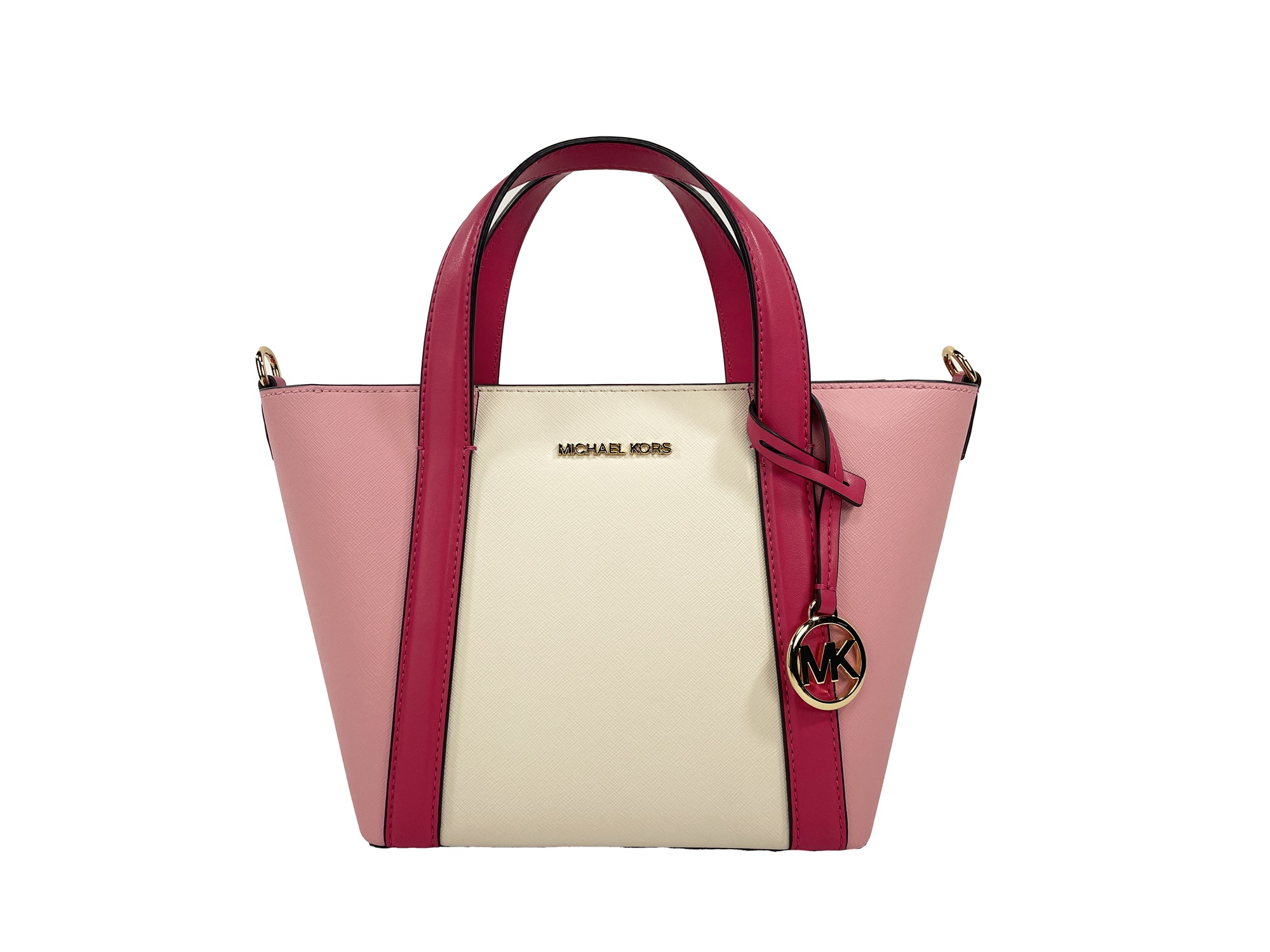 Michael Kors Pratt Small Crossbody Bag Purse Electric Pink
