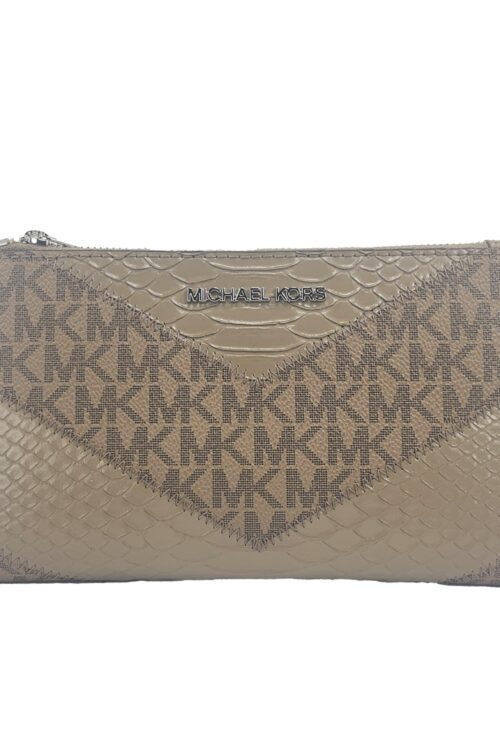 Michael Kors Jet Set Large Double Zip Python Dusk Wristlet Wallet