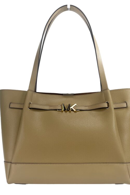 Michael Kors Reed Large Camel Leather Belted Tote Shoulder Bag Purse