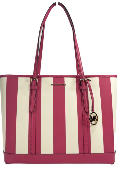 Michael Kors Jet Set Travel Large TZ Shoulder PVC Tote Bag Purse Pink