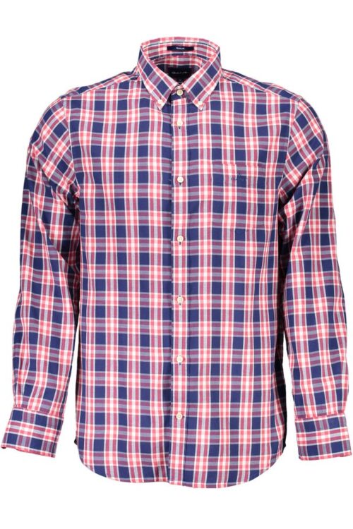 Gant Casual Blue Cotton Shirt with Button-Down Collar