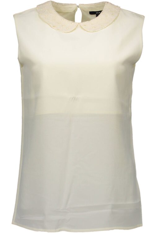 Gant Elegant Silk Tank with Removable Collar in White