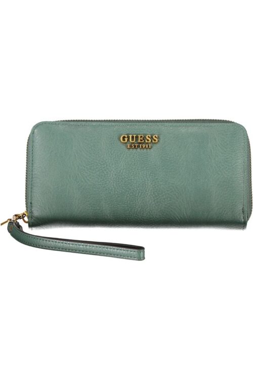 Guess Jeans Chic Green Polyethylene Wallet with Multiple Compartments