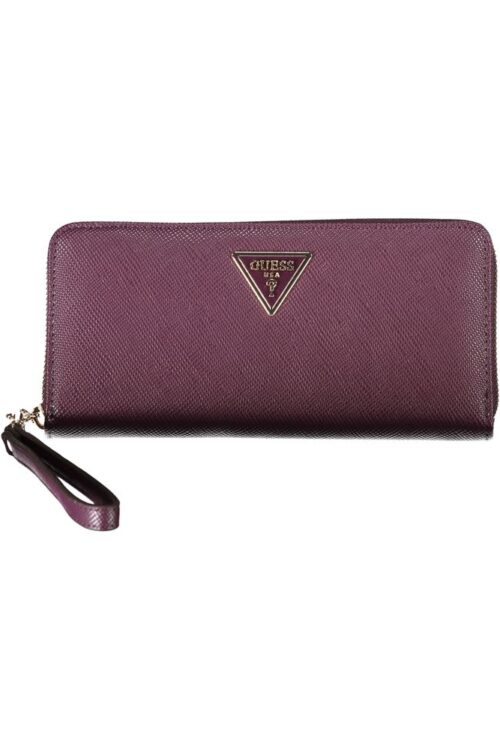 Guess Jeans Elegant Purple Zip Closure Wallet with Logo Detail
