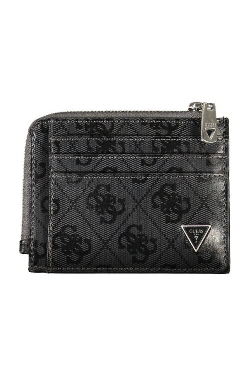 Guess Jeans Sleek Black Leather Wallet with Contrasting Accents