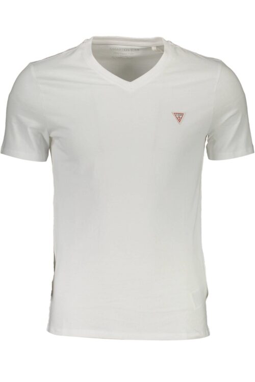 Guess Jeans Chic V-Neck Logo Tee in Organic Cotton