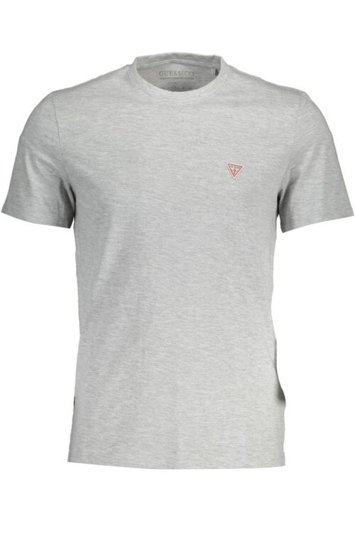Guess Jeans Sleek Gray Crew Neck Logo Tee