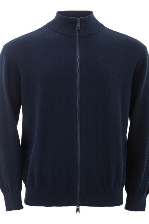 Armani Exchange Blue Cotton Sweater