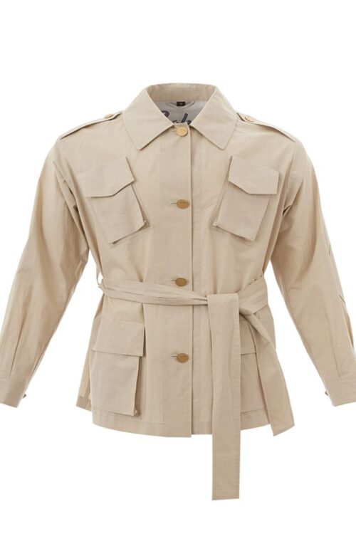 Sealup Elegant Beige Cotton Jacket for Stylish Women