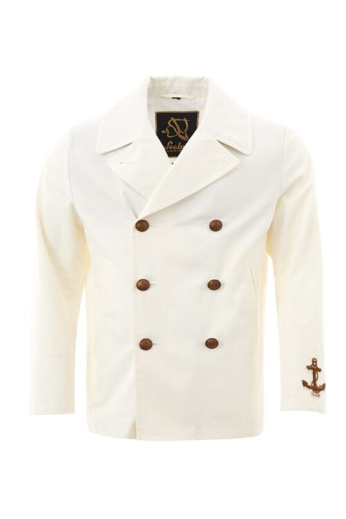 Sealup Elegant White Cotton Jacket for Men