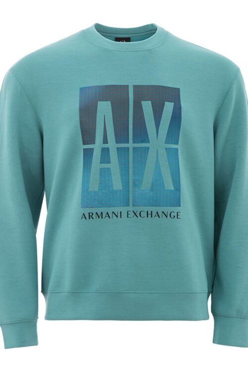 Armani Exchange Sleek Green Modal Crewneck Sweater