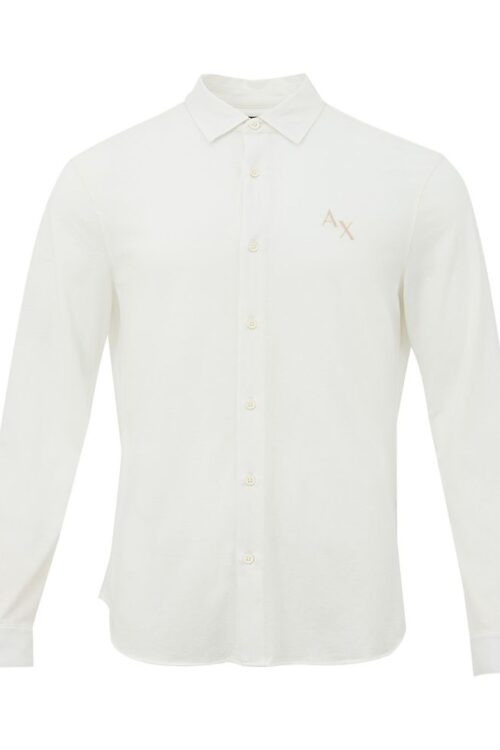 Armani Exchange Elegant White Organic Cotton Shirt