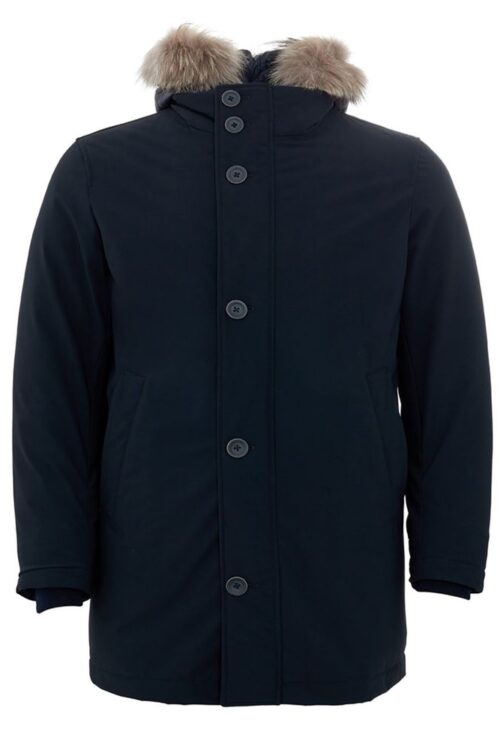 Elegant Blue Polyester Herno Jacket for Men