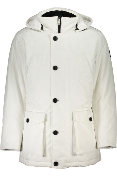 Hugo Boss Chic White OSIASS Jacket with Removable Hood