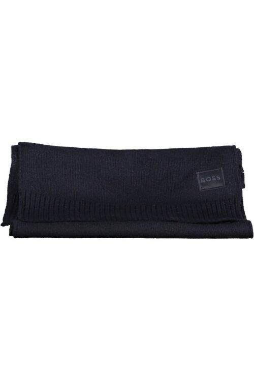 Hugo Boss Elegant Blue Wool-Blend Scarf