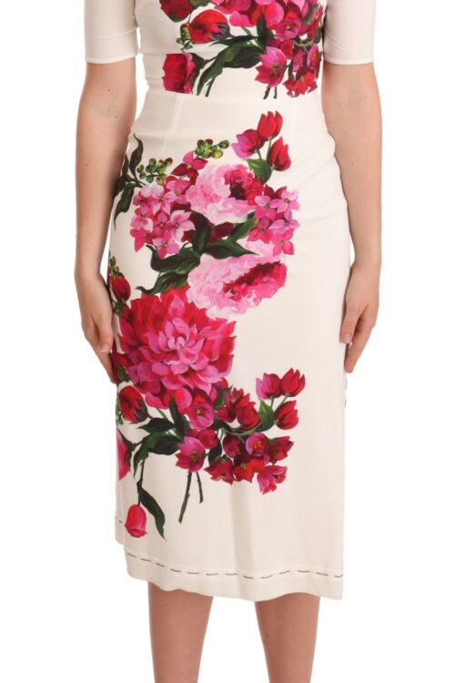 Dolce & Gabbana Elegant Floral Midi Bodycon Dress