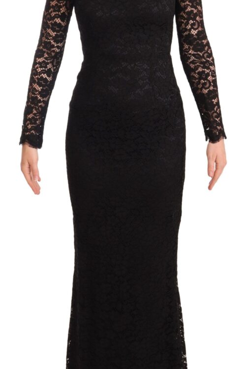 Dolce & Gabbana Elegant Laminated Lace Mermaid Dress