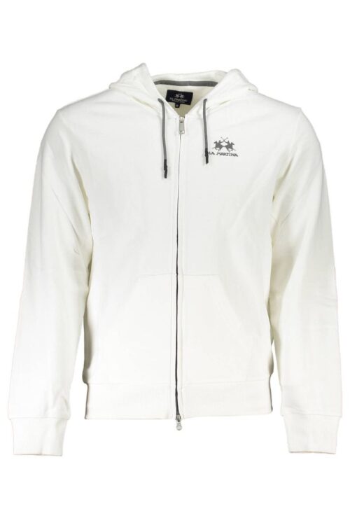 La Martina Elegant White Hooded Sweatshirt for Men