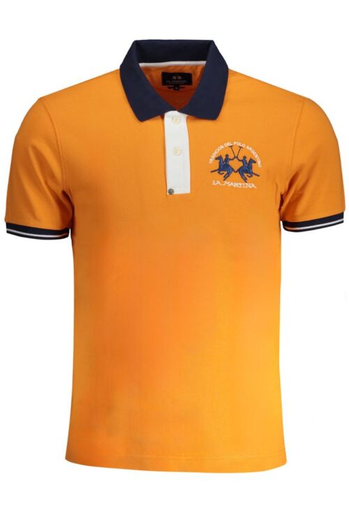 La Martina Orange Cotton Polo Shirt