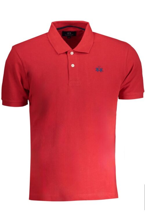 La Martina Red Cotton Polo Shirt