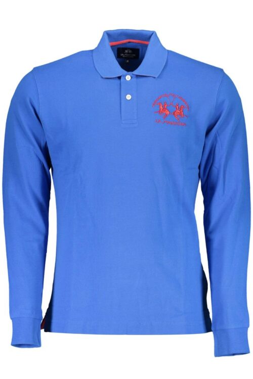 La Martina Elegant Long-Sleeved Polo in Chic Blue