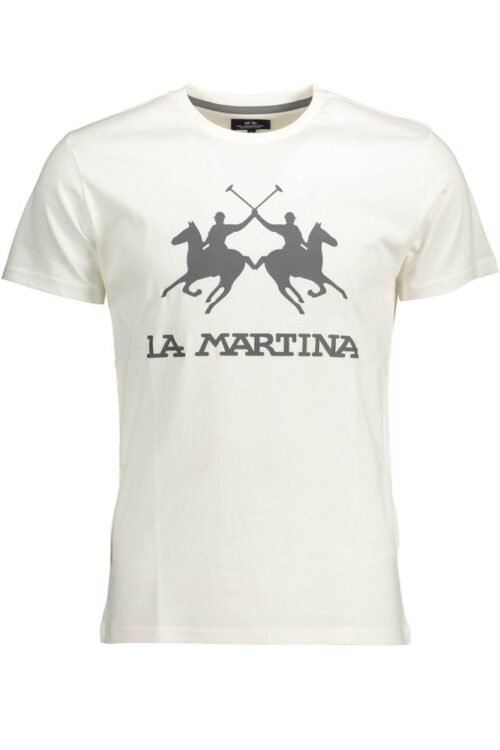 La Martina Elegant White Cotton Crew Neck Tee