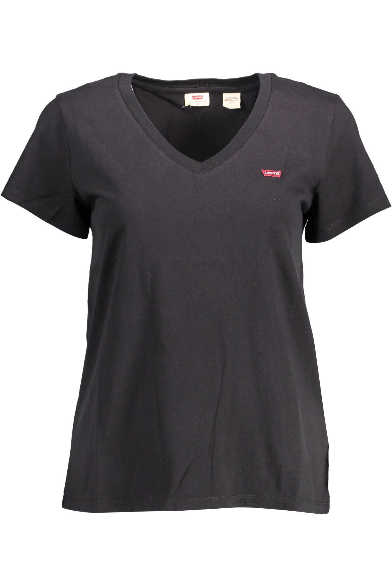 Levi’s Chic V-Neck Cotton Tee with Emblematic Appeal