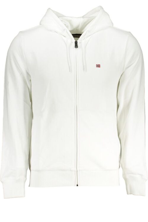 Napapijri Elegant White Cotton Hooded Sweatshirt