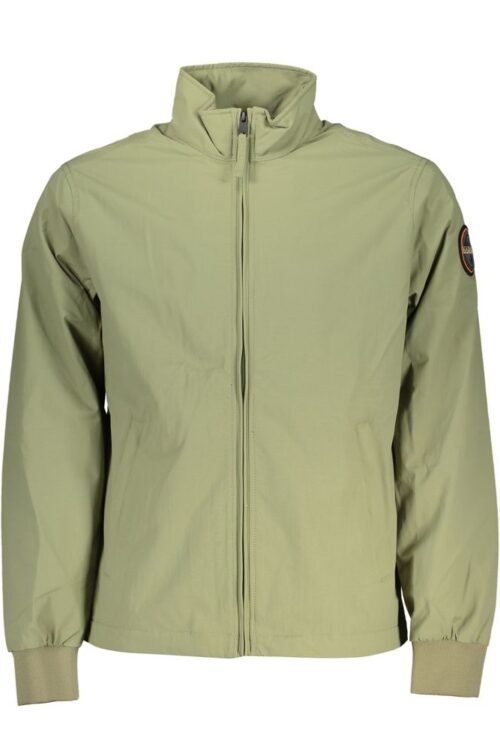 Napapijri Chic Waterproof Green Jacket with Contrast Accents