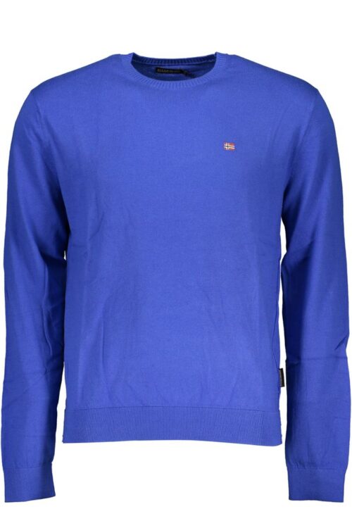 Napapijri Chic Blue Crew Neck Embroidered Sweater