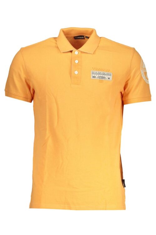 Napapijri Sleek Orange Polo with Contrast Details