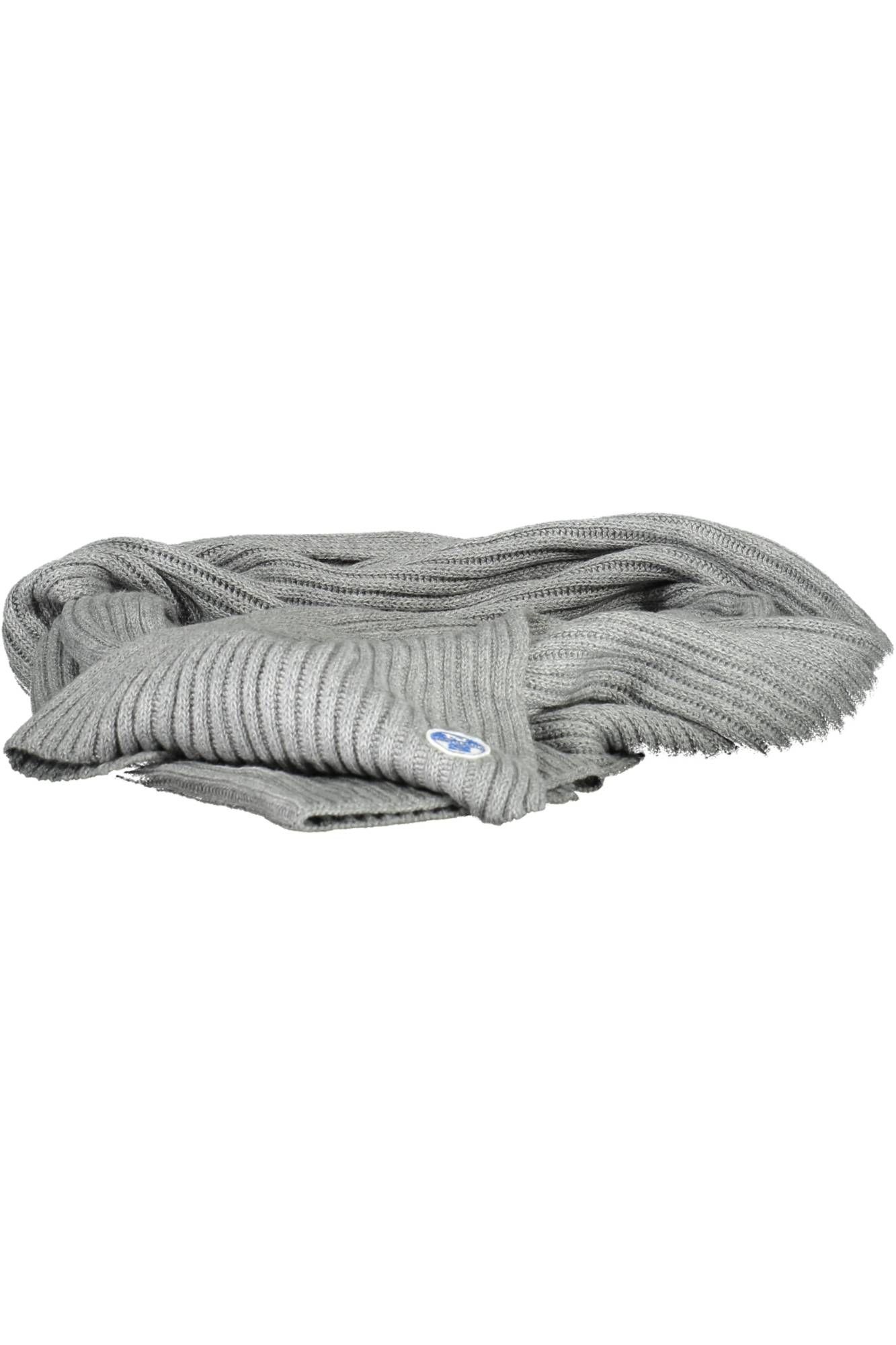 North Sails Elegant Gray Textured Scarf – Luxurious Blend