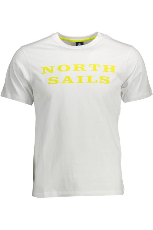 North Sails Classic White Round Neck Tee with Logo Print