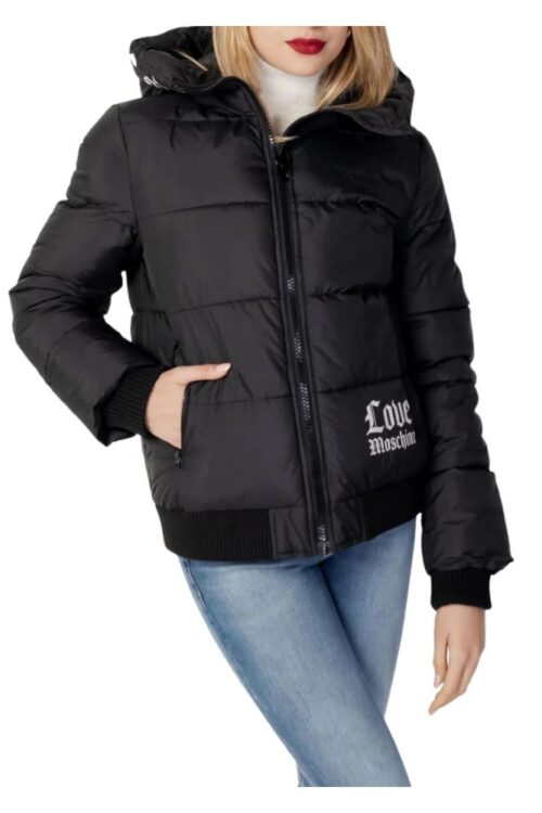 Love Moschino Chic Hooded Down Jacket with Signature Logo