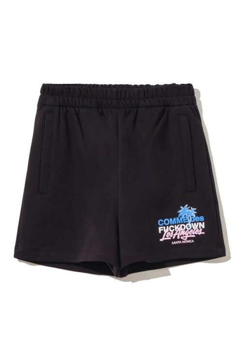 Comme Des Fuckdown Chic Black Cotton Shorts with Side Pockets