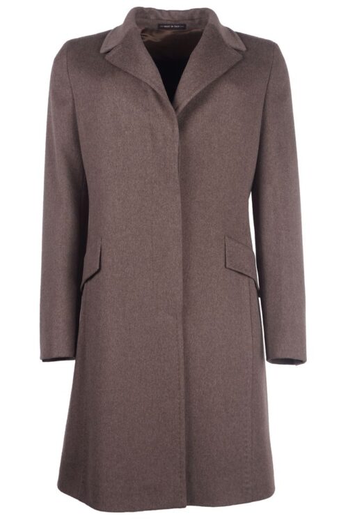 Made in Italy Elegant Woolen Brown Coat for Women