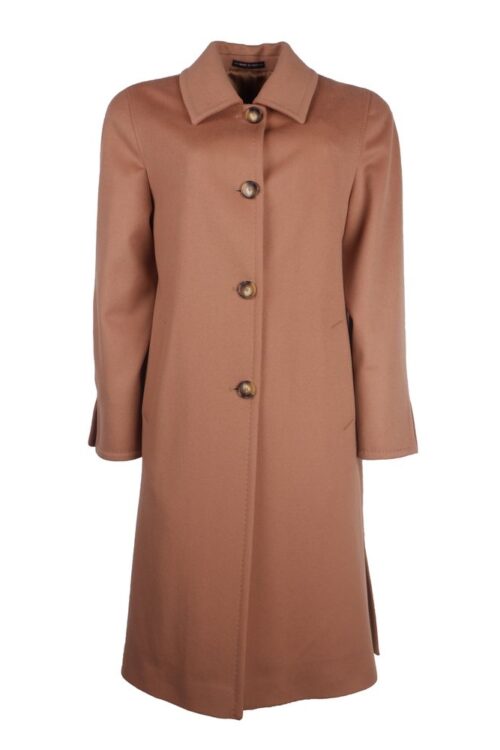Made in Italy Chic Beige Virgin Wool Coat