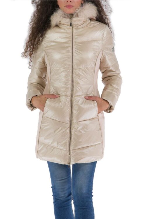 Yes Zee Chic Beige Padded Hooded Jacket