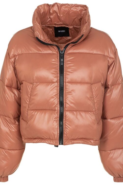 Imperfect Chic Pink Polyamide Short Down Jacket