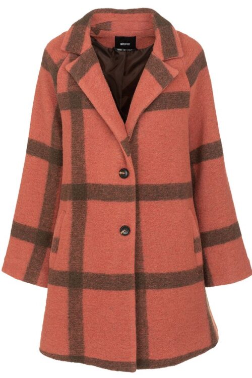 Chic Pink Wool-Blend Imperfect Coat