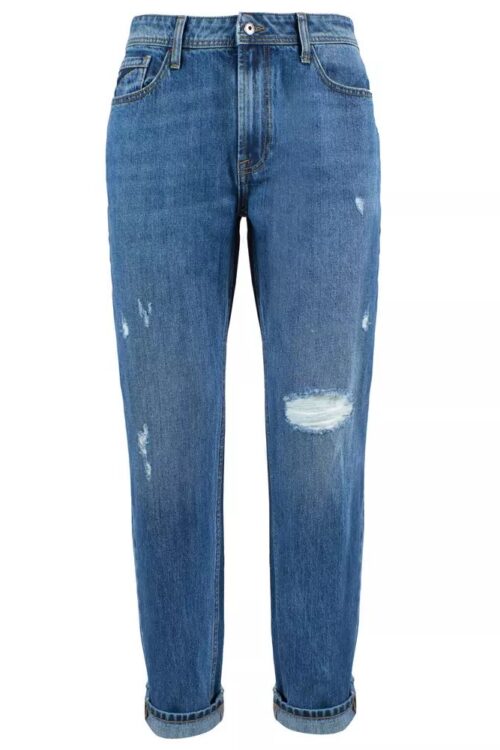 Yes Zee Timeless Blue Distressed Cotton Denim