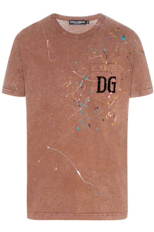 Dolce & Gabbana Embroidered Cotton Splatter Tee