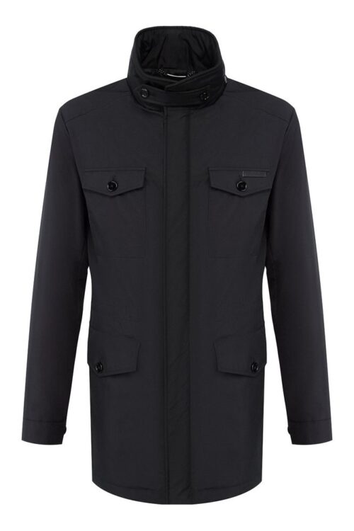 Dolce & Gabbana Elegant Dark Blue Technical Fabric Coat