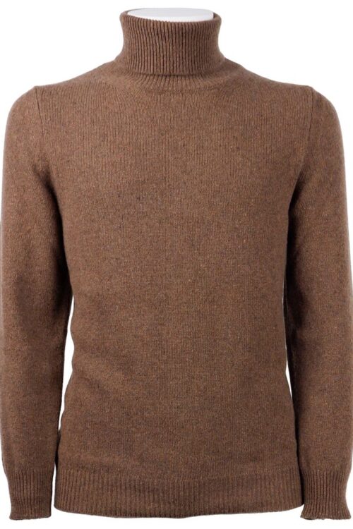 Emilio Romanelli Elegant Cashmere Turtleneck Sweater in Brown