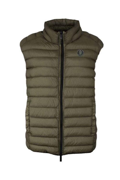 Centogrammi Chic Duck Down Padded Nylon Vest in Green