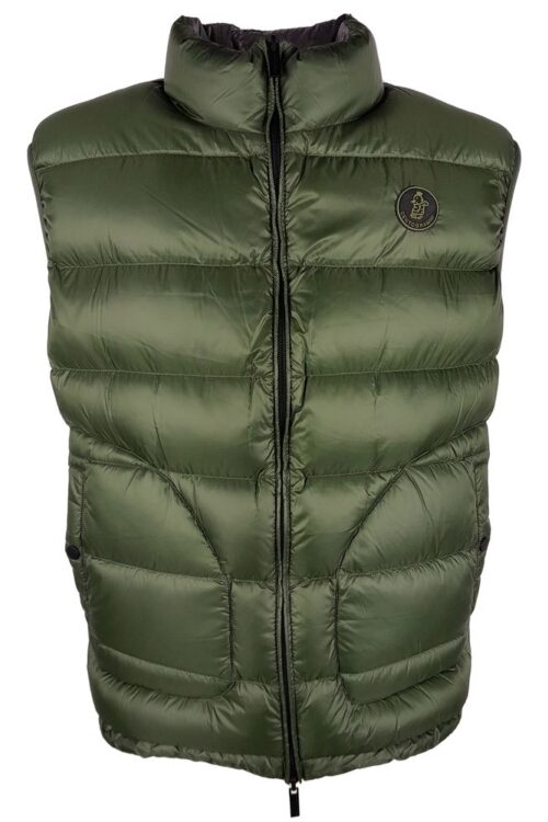 Centogrammi Chic Reversible Green & Grey Duck Down Vest