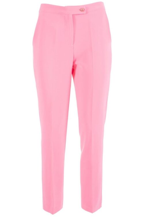 Yes Zee Elegant Pink Crepe Trousers for Women